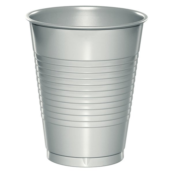 Touch Of Color Shimmering Silver Plastic Cups, 16oz, 240PK 28106081